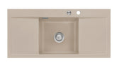 SYSTEMCERAM Einbauspüle Mera Middle F Fango 23 inkl. Excenterbetätigung, für 50 cm Schrankbreite, Spüle zum flächenbündigen Einbau, inkl. 4 x Eckradien R 10 Auflage keine Beckenlage 55730223