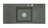 SYSTEMCERAM Einbauspüle Mera Middle F Lava 80 inkl. Excenterbetätigung, für 50 cm Schrankbreite, Spüle zum flächenbündigen Einbau, inkl. 4 x Eckradien R 10 Auflage keine Beckenlage 55730280
