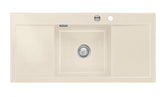 SYSTEMCERAM Einbauspüle Mera Middle F Magnolie 10 inkl. Excenterbetätigung, für 50 cm Schrankbreite, Spüle zum flächenbündigen Einbau, inkl. 4 x Eckradien R 10 Auflage keine Beckenlage 55730210
