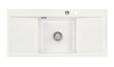 SYSTEMCERAM Einbauspüle Mera Middle F Polar 13 inkl. Excenterbetätigung, für 50 cm Schrankbreite, Spüle zum flächenbündigen Einbau, inkl. 4 x Eckradien R 10 Auflage keine Beckenlage 55730213