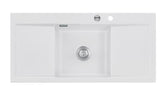 SYSTEMCERAM Einbauspüle Mera Middle F Satin 20 inkl. Excenterbetätigung, für 50 cm Schrankbreite, Spüle zum flächenbündigen Einbau, inkl. 4 x Eckradien R 10 Auflage keine Beckenlage 55730220