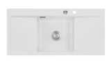 SYSTEMCERAM Einbauspüle Mera Middle F Satin 20 inkl. Excenterbetätigung, für 50 cm Schrankbreite, Spüle zum flächenbündigen Einbau, inkl. 4 x Eckradien R 10 Auflage keine Beckenlage 55730220