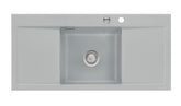 SYSTEMCERAM Einbauspüle Mera Middle F Titan 78 inkl. Excenterbetätigung, für 50 cm Schrankbreite, Spüle zum flächenbündigen Einbau, inkl. 4 x Eckradien R 10 Auflage keine Beckenlage 55730278
