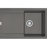 FRANKE Fragranitespüle MRG 611-78 Steingrau Druckknopf Edelstahl 114.0477.487