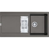 FRANKE Fragranitespüle MRG 651-97 Steingrau Druckknopf Edelstahl 114.0477.260