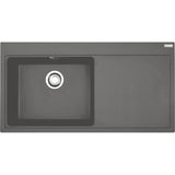 FRANKE Fragranitespüle MTG 611 Steingrau Druckknopf Edelstahl 114.0477.000