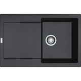 FRANKE Fragranitespüle MRG 611-78 Onyx Druckknopf Edelstahl 114.0477.485