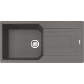FRANKE Fragranitespüle UBG 611-100 Steingrau Drehknopf Edelstahl 114.0682.529