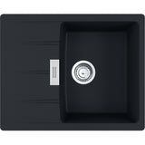 FRANKE Fragranitespüle CNG 611-62 Black Matt Drehknopf Edelstahl 114.0681.428