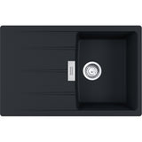 FRANKE Fragranitespüle CNG 611-78 Black Matt Drehknopf Edelstahl 114.0681.584