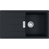 FRANKE Fragranitespüle CNG 611-86 Black Matt Drehknopf Edelstahl 114.0682.460