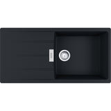 FRANKE Fragranitespüle CNG 611-100 Black Matt Drehknopf Edelstahl 114.0682.505