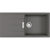 FRANKE Fragranitespüle CNG 611-100 Steingrau Drehknopf Edelstahl 114.0682.504