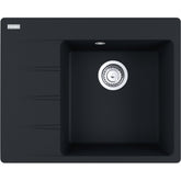 FRANKE Fragranitespüle CNG 611-62 A Black Matt Drehknopf Edelstahl 114.0627.618