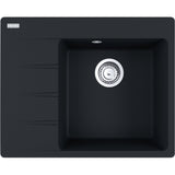 FRANKE Fragranitespüle CNG 611-62 A Black Matt Drehknopf Edelstahl 114.0627.618