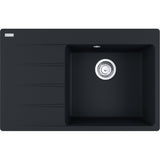 FRANKE Fragranitespüle CNG 611-78 A Black Matt Drehknopf Edelstahl 114.0627.620