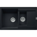 FRANKE Fragranitespüle MRG 651-78 BlackMatt Druckknopf Edelstahl 114.0627.287
