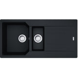 FRANKE Fragranitespüle UBG 251-100 Black Matt Drehknopf 135.0729.509