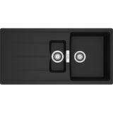 FRANKE Fragranitespüle CNG 651-100 Black Matt Drehknopf Edelstahl 114.0708.256