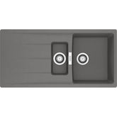 FRANKE Fragranitespüle CNG 651-100 Steingrau Drehknopf Edelstahl 114.0708.255