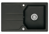 SYSTEMCERAM Einbauspüle Solva 80 Nigra 87 inkl. Excenterbetätigung, für 50 cm Schrankbreite, Einbauspüle reversibel Auflage reversibel 50220287