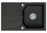 SYSTEMCERAM Einbauspüle Solva 80 Nigra 87 inkl. Excenterbetätigung, für 50 cm Schrankbreite, Einbauspüle reversibel Auflage reversibel 50220287