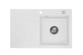 SYSTEMCERAM Einbauspüle Stema 80 Be. Re. Satin 20 inkl. Excenterbetätigung, für 45 cm Schrankbreite, Einbauspüle Auflage Becken rechts 50540220