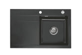 SYSTEMCERAM Einbauspüle Stema 80 Be. Re. Schiefer 85 inkl. Excenterbetätigung, für 45 cm Schrankbreite, Einbauspüle Auflage Becken rechts 50540285