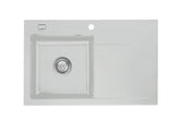 SYSTEMCERAM Einbauspüle Stema 80 Be. Li. Alu 76 inkl. Excenterbetätigung, für 45 cm Schrankbreite, Einbauspüle Auflage Becken links 50550276