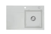 SYSTEMCERAM Einbauspüle Stema 80 F Be. Re. Alu 76 inkl. Excenterbetätigung, für 45 cm Schrankbreite, Spüle zum flächenbündigen Einbau, inkl. 4 x Eckradien R 10 Auflage Becken rechts 55540276