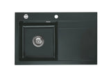 SYSTEMCERAM Einbauspüle Stema 80 Be. Li. Eibe 56 inkl. Excenterbetätigung, für 45 cm Schrankbreite, Einbauspüle Auflage Becken links 50550256