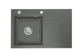 SYSTEMCERAM Einbauspüle Stema 80 Be. Li. Lava 80 inkl. Excenterbetätigung, für 45 cm Schrankbreite, Einbauspüle Auflage Becken links 50550280