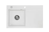 SYSTEMCERAM Einbauspüle Stema 80 Be. Li. Satin 20 inkl. Excenterbetätigung, für 45 cm Schrankbreite, Einbauspüle Auflage Becken links 50550220