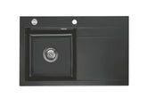 SYSTEMCERAM Einbauspüle Stema 80 Be. Li. Schiefer 85 inkl. Excenterbetätigung, für 45 cm Schrankbreite, Einbauspüle Auflage Becken links 50550285