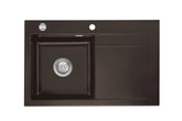 SYSTEMCERAM Einbauspüle Stema 80 Be. Li. Siena 65 inkl. Excenterbetätigung, für 45 cm Schrankbreite, Einbauspüle Auflage Becken links 50550265