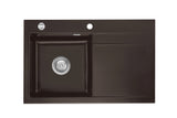 SYSTEMCERAM Einbauspüle Stema 80 Be. Li. Siena 65 inkl. Handbetätigung, für 45 cm Schrankbreite, Einbauspüle Auflage Becken links 50550165