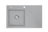 SYSTEMCERAM Einbauspüle Stema 80 Be. Li. Titan 78 inkl. Excenterbetätigung, für 45 cm Schrankbreite, Einbauspüle Auflage Becken links 50550278