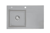SYSTEMCERAM Einbauspüle Stema 80 Be. Li. Titan 78 inkl. Handbetätigung, für 45 cm Schrankbreite, Einbauspüle Auflage Becken links 50550178