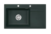 SYSTEMCERAM Einbauspüle Stema 86 SL Be. li. Eibe 56 inkl. Excenterbetätigung, für 60 cm Schrankbreite, Einbauspüle Auflage Becken links 50110256