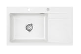 SYSTEMCERAM Einbauspüle Stema 86 SL Be. li. Grönland 12 inkl. Excenterbetätigung, für 60 cm Schrankbreite, Einbauspüle Auflage Becken links 50110212