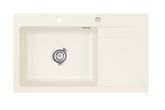 SYSTEMCERAM Einbauspüle Stema 86 SL Be. li. Jasmin 19 inkl. Excenterbetätigung, für 60 cm Schrankbreite, Einbauspüle Auflage Becken links 50110219
