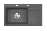SYSTEMCERAM Einbauspüle Stema 86 SL Be. li. Lava 80 inkl. Excenterbetätigung, für 60 cm Schrankbreite, Einbauspüle Auflage Becken links 50110280
