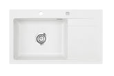 SYSTEMCERAM Einbauspüle Stema 86 SL Be. li. Polar 13 inkl. Excenterbetätigung, für 60 cm Schrankbreite, Einbauspüle Auflage Becken links 50110213