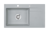 SYSTEMCERAM Einbauspüle Stema 86 SL Be. li. Titan 78 inkl. Excenterbetätigung, für 60 cm Schrankbreite, Einbauspüle Auflage Becken links 50110278