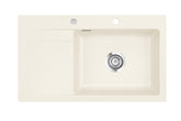 SYSTEMCERAM Einbauspüle Stema 86 SL Be. re. Jasmin 19 inkl. Excenterbetätigung, für 60 cm Schrankbreite, Einbauspüle Auflage Becken rechts 50100219