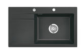 SYSTEMCERAM Einbauspüle Stema 86 SL Be. re. Schiefer 85 inkl. Excenterbetätigung, für 60 cm Schrankbreite, Einbauspüle Auflage Becken rechts 50100285