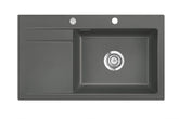SYSTEMCERAM Einbauspüle Stema 86 SL Be. re. Lava 80 inkl. Excenterbetätigung, für 60 cm Schrankbreite, Einbauspüle Auflage Becken rechts 50100280
