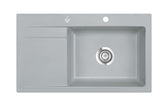 SYSTEMCERAM Einbauspüle Stema 86 SL Be. re. Titan 78 inkl. Excenterbetätigung, für 60 cm Schrankbreite, Einbauspüle Auflage Becken rechts 50100278