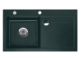 SYSTEMCERAM Einbauspüle Stema 90 Be. Li. Eibe 56 inkl. Excenterbetätigung, für 60 cm Schrankbreite, Einbauspüle mit Sinktop Resteausguss Auflage Becken links 50530256
