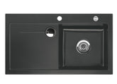 SYSTEMCERAM Einbauspüle Stema 90 Be. Re. Schiefer 85 inkl. Excenterbetätigung, für 60 cm Schrankbreite, Einbauspüle mit Sinktop Resteausguss Auflage Becken rechts 50520285